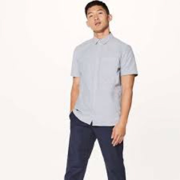 lululemon athletica Gray on time Button-Down Shirt - Picture 1 of 11